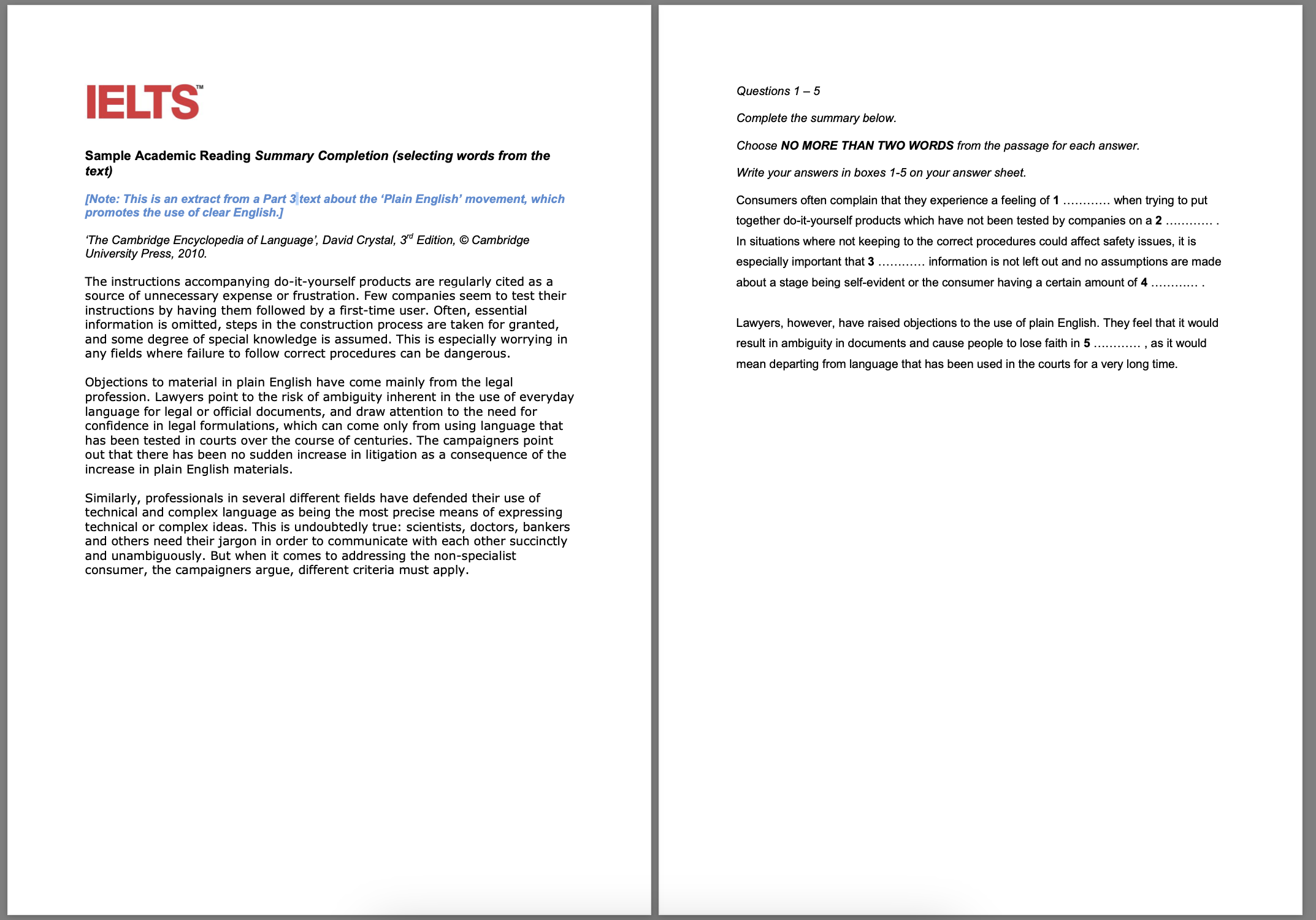 Academic Reading Summary Completion (selecting words from the text).png