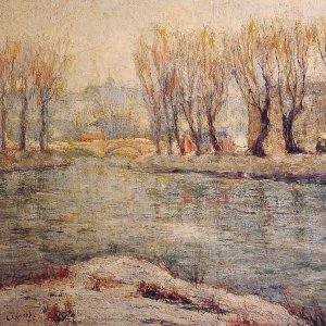 End of Winter, The Boathouse on the Harlem River, New York