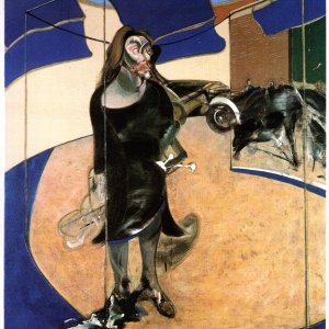 Portrait of Isabel Rawsthorne standing in a street in Soho