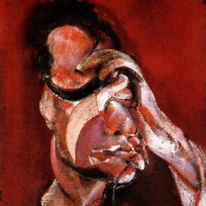Three Studies for a Portrait of Lucian Freud - left