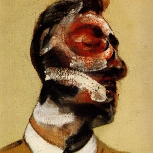 Three Studies for Portrait of George Dyer on light ground - center