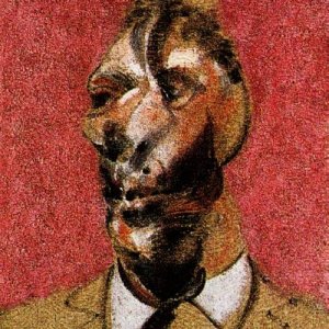 Three Studies for Portrait of George Dyer on pink ground - right