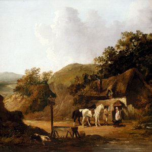 Taking Refreshments Outside A Village Inn